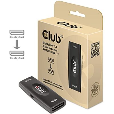 Club 3D DisplayPort™ 1.4 Aktiver Repeater/Signalverstärker 4K120Hz HBR3 B/B Club 3D DisplayPort™ 1.4 Aktiver Repeater/Signalverstärker 4K120Hz HBR3 B/B