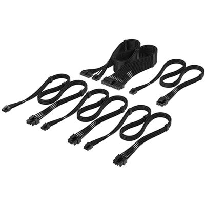 Corsair Elite Premium Starter-Kit Typ 4-Netzteilkabeln – Schwarz Corsair Elite Premium Starter-Kit Typ 4-Netzteilkabeln – Schwarz