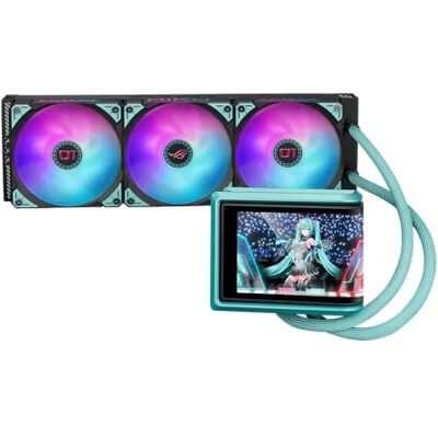 Asus ROG Ryuo IV SLC 360 ARGB Hatsune Miku Edition All-in-One-CPU-Wasserkühlung (6,67-Zoll-AMOLED-Display, 3D-Videos, 200mm-Schläuche, 3x Daisy-Chain-Lüfter, für Intel LGA 1851, 1700, AMD AM5, AM4) Asus ROG Ryuo IV SLC 360 ARGB Hatsune Miku Edition All-in-One-CPU-Wasserkühlung (6,67-Zoll-AMOLED-Display, 3D-Videos, 200mm-Schläuche, 3x Daisy-Chain-Lüfter, für Intel LGA 1851, 1700, AMD AM5, AM4)