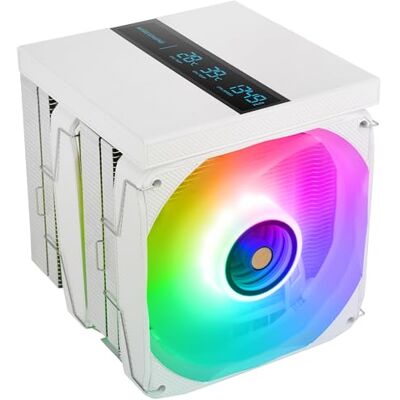 Mars Gaming MCPU-LCDPRO, CPU-Doppelturm-Kühler 380W TDP, 8x HCT-Heatpipes, 2x 120mm PWM FDB-Lüfter, XL-LCD-Bildschirm, ARGB Infinity Mirror-Beleuchtung, Kompatibilität Intel und AMD, Weiß Mars Gaming MCPU-LCDPRO, CPU-Doppelturm-Kühler 380W TDP, 8x HCT-Heatpipes, 2x 120mm PWM FDB-Lüfter, XL-LCD-Bildschirm, ARGB Infinity Mirror-Beleuchtung, Kompatibilität Intel und AMD, Weiß