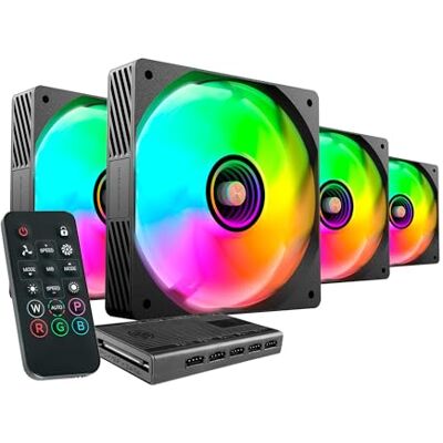 Mars Gaming MF-SI4KIT, 4x Ultra-Leise 120mm Lüfter-Kit, ARGB Infinity Mirror Beleuchtung, FDB-Lager mit Kupferkern, Fernbedienung und HUB, Volle ARGB-Kompatibilität, Schwarz Mars Gaming MF-SI4KIT, 4x Ultra-Leise 120mm Lüfter-Kit, ARGB Infinity Mirror Beleuchtung, FDB-Lager mit Kupferkern, Fernbedienung und HUB, Volle ARGB-Kompatibilität, Schwarz