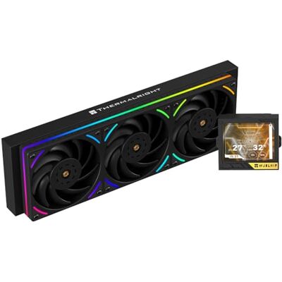 Thermalright Mjolnir Vision 360 UB ARGB schwarzer CPU-Wasserkühler, 3 PWM-Lüfter, Wasserkühlungssystem mit 2150 PRM, für AM4/AM5 und Intel LGA1851/1700, magnetischer, abnehmbarer LCD-Bildschirm mit Thermalright Mjolnir Vision 360 UB ARGB schwarzer CPU-Wasserkühler, 3 PWM-Lüfter, Wasserkühlungssystem mit 2150 PRM, für AM4/AM5 und Intel LGA1851/1700, magnetischer, abnehmbarer LCD-Bildschirm mit