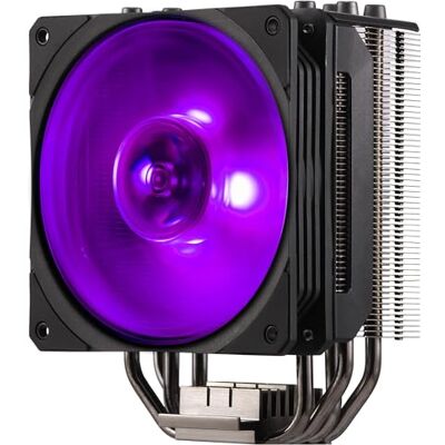 Cooler Master Hyper 212 RGB Black Edition CPU Kühler mit LGA1700 Halterung, 4 Direktkontakt-Heatpipes mit Lamellen, SF120R RGB-Lüfter, Prozessorlüfter mit optionaler Push-Pull-Lüfterkonfiguration Cooler Master Hyper 212 RGB Black Edition CPU Kühler mit LGA1700 Halterung, 4 Direktkontakt-Heatpipes mit Lamellen, SF120R RGB-Lüfter, Prozessorlüfter mit optionaler Push-Pull-Lüfterkonfiguration