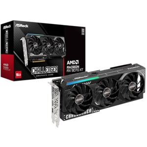 ASRock Radeon RX 9070 XT Challenger 16 GB OC-Grafikkarte, AMD RDNA 4 Architektur, 2970 MHz Boost Clock, 16 GB GDDR6, PCIe 5.0, DisplayPort 2.1a, HDMI 2.1b, Triple Cooling ASRock Radeon RX 9070 XT Challenger 16 GB OC-Grafikkarte, AMD RDNA 4 Architektur, 2970 MHz Boost Clock, 16 GB GDDR6, PCIe 5.0, DisplayPort 2.1a, HDMI 2.1b, Triple Cooling