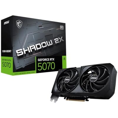MSI GeForce RTX 5070 12G Shadow 2X OC 12GB GDDR7 (28Gbps/192-bit), PCIe 5, Boost: 2542 MHz, HDMI 2.1b, DisplayPort 2.1b MSI GeForce RTX 5070 12G Shadow 2X OC 12GB GDDR7 (28Gbps/192-bit), PCIe 5, Boost: 2542 MHz, HDMI 2.1b, DisplayPort 2.1b
