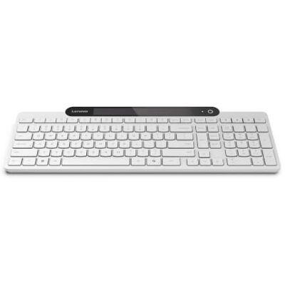 Lenovo 800 Bluetooth-Tastatur, selbstladend (Aufladen mit Umgebungslicht, kabellos, Verbindung mit bis zu 3 Geräten, USB-C, 109 Tasten, Windows 10-11), spanische QWERTY-Tastatur, Weiß Lenovo 800 Bluetooth-Tastatur, selbstladend (Aufladen mit Umgebungslicht, kabellos, Verbindung mit bis zu 3 Geräten, USB-C, 109 Tasten, Windows 10-11), spanische QWERTY-Tastatur, Weiß