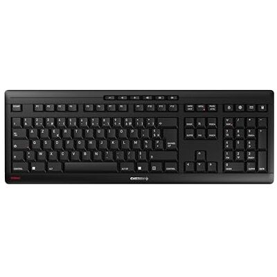 CHERRY Stream Keyboard Wireless, Kabellose Tastatur, Französisches Layout (AZERTY), 2,4 GHz Funk, Leise Tasten, Flaches Design, Batteriebetrieben, Schwarz CHERRY Stream Keyboard Wireless, Kabellose Tastatur, Französisches Layout (AZERTY), 2,4 GHz Funk, Leise Tasten, Flaches Design, Batteriebetrieben, Schwarz