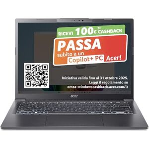 Acer Aspire 14 AI Laptop 14" WUXGA OLED Display Intel Core Ultra 7-256V 16GB RAM 512GB SSD Copilot+ PC Windows 11 QWERTY Laptop IA 14 Acer Aspire 14 AI Laptop 14" WUXGA OLED Display Intel Core Ultra 7-256V 16GB RAM 512GB SSD Copilot+ PC Windows 11 QWERTY Laptop IA 14