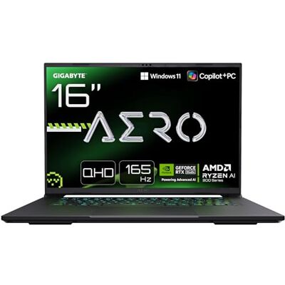 Gigabyte AERO X16 Gaming Laptop 16.0“, 165Hz WQXGA, AMD Ryzen AI 7 350, NVIDIA RTX 5070, 32GB DDR5 5600MHz, 1TB Gen4 SSD, Win 11 Home, Copilot+ PC, AERO X16 1WH93DEC64AH Gigabyte AERO X16 Gaming Laptop 16.0“, 165Hz WQXGA, AMD Ryzen AI 7 350, NVIDIA RTX 5070, 32GB DDR5 5600MHz, 1TB Gen4 SSD, Win 11 Home, Copilot+ PC, AERO X16 1WH93DEC64AH