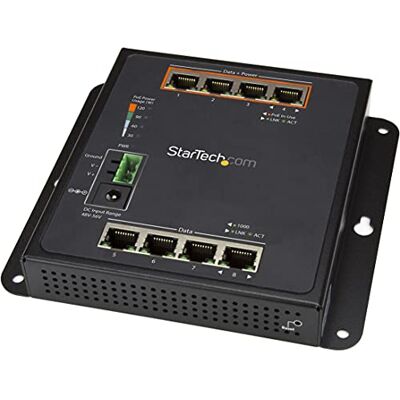 StarTech 8 Port Gigabit PoE Switch, Managed, Hardened (IES81GPOEW) 30W pro PoE+ Port, Wandmontage, IP30 Gehäuse, Layer L2, VLAN, SNMP, QoS StarTech 8 Port Gigabit PoE Switch, Managed, Hardened (IES81GPOEW) 30W pro PoE+ Port, Wandmontage, IP30 Gehäuse, Layer L2, VLAN, SNMP, QoS