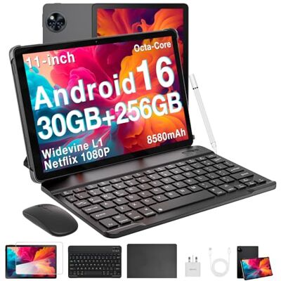 DOOGEE U11 Pro Android 16 Tablet 11 Zoll Tablet mit Tastatur, Stift, Maus, Hülle, 30GB+256GB (2TB TF) Netflix 1080P Gaming Tablets Pc, 8580mAh, 90Hz Display, WiFi 5, T7200 Octa Core, 13MP+5MP DOOGEE U11 Pro Android 16 Tablet 11 Zoll Tablet mit Tastatur, Stift, Maus, Hülle, 30GB+256GB (2TB TF) Netflix 1080P Gaming Tablets Pc, 8580mAh, 90Hz Display, WiFi 5, T7200 Octa Core, 13MP+5MP