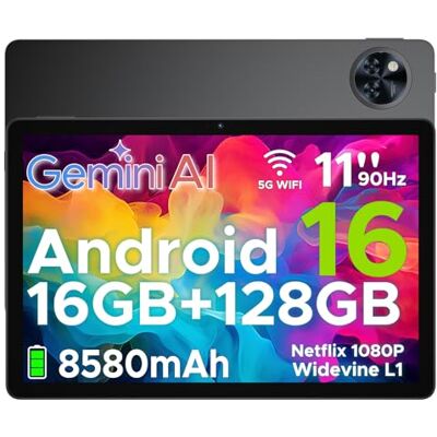 DOOGEE U11 Android 16 Tablet 11 Zoll Gemini AI 16GB RAM +128GB ROM (2TB TF), 8580mAh Gaming Tablet Unisoc T7200 Octa-Core, Widevine L1+13MP+5MP Tablets PC, 2.4G+5G WLAN GMS/3.5mm Audio/OTG/GPS/Face ID DOOGEE U11 Android 16 Tablet 11 Zoll Gemini AI 16GB RAM +128GB ROM (2TB TF), 8580mAh Gaming Tablet Unisoc T7200 Octa-Core, Widevine L1+13MP+5MP Tablets PC, 2.4G+5G WLAN GMS/3.5mm Audio/OTG/GPS/Face ID