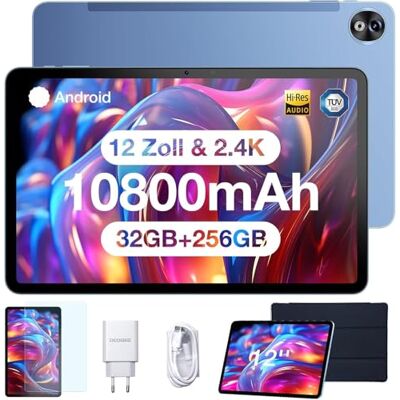 DOOGEE T20 Ultra 12 Zoll Tablet Android 13, 32 GB + 256 GB (2 to TF), Akku 10800 mAh, Kamera 16 MP + 8 MP, FHD 2,4 K, Dual SIM, 4G LTE + 5G WiFi, GPS DOOGEE T20 Ultra 12 Zoll Tablet Android 13, 32 GB + 256 GB (2 to TF), Akku 10800 mAh, Kamera 16 MP + 8 MP, FHD 2,4 K, Dual SIM, 4G LTE + 5G WiFi, GPS