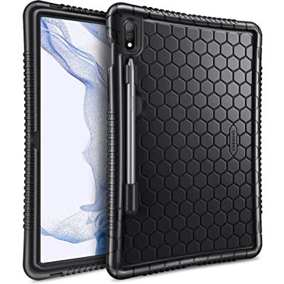 FINTIE Schutzhülle für Samsung Galaxy Tab S8 11 Zoll 2022/Galaxy Tab S7 2020 – Schutzhülle aus Silikon, leicht, rutschfest, stoßfest, Schwarz FINTIE Schutzhülle für Samsung Galaxy Tab S8 11 Zoll 2022/Galaxy Tab S7 2020 – Schutzhülle aus Silikon, leicht, rutschfest, stoßfest, Schwarz