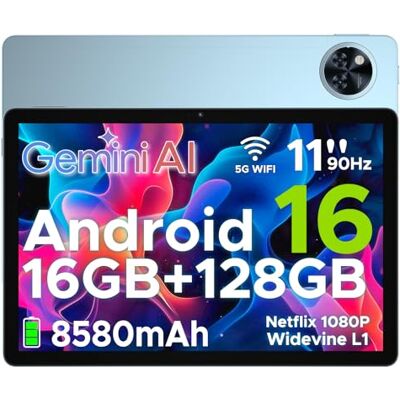 DOOGEE U11 Android 16 Tablet 11 Zoll Gemini AI 16GB RAM +128GB ROM (2TB TF), 8580mAh Gaming Tablet Unisoc T7200 Octa-Core, Widevine L1+13MP+5MP Tablets PC, 2.4G+5G WLAN GMS/3.5mm Audio/OTG/GPS/Face ID DOOGEE U11 Android 16 Tablet 11 Zoll Gemini AI 16GB RAM +128GB ROM (2TB TF), 8580mAh Gaming Tablet Unisoc T7200 Octa-Core, Widevine L1+13MP+5MP Tablets PC, 2.4G+5G WLAN GMS/3.5mm Audio/OTG/GPS/Face ID