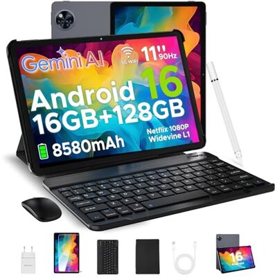 DOOGEE U11 Android 16 AI Tablet 11 Zoll, 16GB+128GB (2TB TF) Gaming Tablets, T7200 Octa Core, 8580mAh, Gemini AI, WiFi 5, 90Hz Display, 13MP+5MP,Tablet mit Tastatur, Maus, Stift,Hülle und Schutzfolie DOOGEE U11 Android 16 AI Tablet 11 Zoll, 16GB+128GB (2TB TF) Gaming Tablets, T7200 Octa Core, 8580mAh, Gemini AI, WiFi 5, 90Hz Display, 13MP+5MP,Tablet mit Tastatur, Maus, Stift,Hülle und Schutzfolie