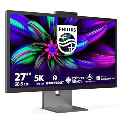 Philips 27E3U7903-27 Zoll 5K Ultra HD+ Monitor, Webcam, höhenverstellbar, Lautsprecher, HDR600 (5120x2880@70Hz, HDMI 2.1, DisplayPort in/Out, USB-C (96 W Power Delivery), RJ45, USB Hub) grau Philips 27E3U7903-27 Zoll 5K Ultra HD+ Monitor, Webcam, höhenverstellbar, Lautsprecher, HDR600 (5120x2880@70Hz, HDMI 2.1, DisplayPort in/Out, USB-C (96 W Power Delivery), RJ45, USB Hub) grau