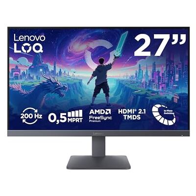 Lenovo LOQ 27-10 27'' Full HD Gaming Monitor 1920 x 1080 16:9 200 Hz 0.5ms Reaktionszeit HDMI 2.1. DisplayPort 3-seitig-Panel AMD FreeSync Premium Luna Grau Lenovo LOQ 27-10 27'' Full HD Gaming Monitor 1920 x 1080 16:9 200 Hz 0.5ms Reaktionszeit HDMI 2.1. DisplayPort 3-seitig-Panel AMD FreeSync Premium Luna Grau