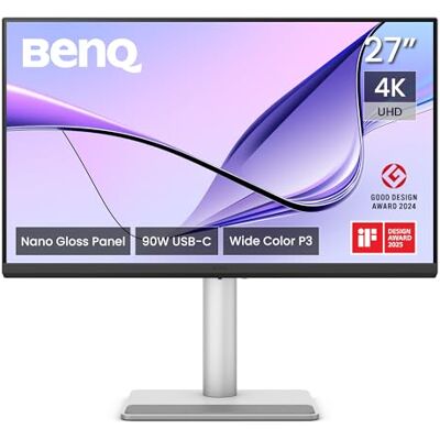 BenQ MA270UP 27 Zoll 4K Monitor mit Nano-Gloss-Beschichtung für MacBook, Dual-USB-C (90W), Mac-Farbabstimmung, integrierter USB-Hub, Steuerung von Helligkeit & Lautstärke direkt am Mac, P3-Farbraum BenQ MA270UP 27 Zoll 4K Monitor mit Nano-Gloss-Beschichtung für MacBook, Dual-USB-C (90W), Mac-Farbabstimmung, integrierter USB-Hub, Steuerung von Helligkeit & Lautstärke direkt am Mac, P3-Farbraum