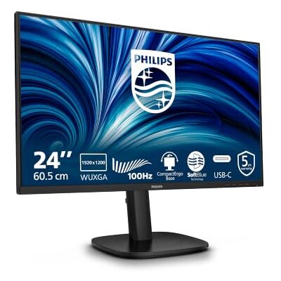 Philips 24B2N3200D 24 Zoll WUXGA Monitor 100Hz, IPS Panel, 4ms GtG, Adaptive Sync, Höhenverstellung, Lautsprecher, (1920x1200 HDMI 1x 1.4 DP USB Hub) Schwarz Philips 24B2N3200D 24 Zoll WUXGA Monitor 100Hz, IPS Panel, 4ms GtG, Adaptive Sync, Höhenverstellung, Lautsprecher, (1920x1200 HDMI 1x 1.4 DP USB Hub) Schwarz