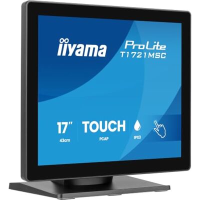 IIYAMA Prolite T1721MSC-B3 SXGA TN PCAP-Touchscreen-Monitor 43 cm, 17", 10 Punkt Multitouch, kapazitiv, VGA, HDMI, Audio-in, Lautsprecher, HDCP, 7H, IPX3 (Front), VESA, schwarz IIYAMA Prolite T1721MSC-B3 SXGA TN PCAP-Touchscreen-Monitor 43 cm, 17", 10 Punkt Multitouch, kapazitiv, VGA, HDMI, Audio-in, Lautsprecher, HDCP, 7H, IPX3 (Front), VESA, schwarz