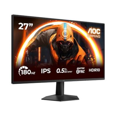 AOC 27G50FAD 27 Zoll FHD Gaming Monitor, 180Hz, IPS Panel, 4ms GtG, Adaptive Sync, HDR10, G-Sync Comptible, (1920x1080 HDMI 1x 2.0 DP 1x 1.4) Schwarz AOC 27G50FAD 27 Zoll FHD Gaming Monitor, 180Hz, IPS Panel, 4ms GtG, Adaptive Sync, HDR10, G-Sync Comptible, (1920x1080 HDMI 1x 2.0 DP 1x 1.4) Schwarz