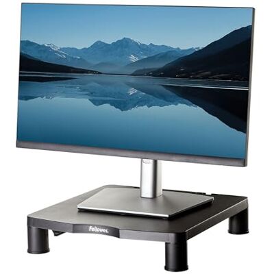 Fellowes Everyday Monitorständer mit 3 Höhenverstellungen – Ergonomischer Monitor Riser mit Kabelmanagement – Für PC, Laptop, iMac – Max. Belastung 27 kg – Schwarz Fellowes Everyday Monitorständer mit 3 Höhenverstellungen – Ergonomischer Monitor Riser mit Kabelmanagement – Für PC, Laptop, iMac – Max. Belastung 27 kg – Schwarz
