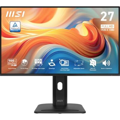 MSI Pro MP275PG E14 27 Zoll FHD Professional Monitor 1920x1080 IPS 144Hz 1ms HDR Ready Eye Care Eingebauter Lautsprecher HDMI 2.0 DP 1.2a Neigungsverstellbar Höhenverstellbar Vesa Halterung MSI Pro MP275PG E14 27 Zoll FHD Professional Monitor 1920x1080 IPS 144Hz 1ms HDR Ready Eye Care Eingebauter Lautsprecher HDMI 2.0 DP 1.2a Neigungsverstellbar Höhenverstellbar Vesa Halterung