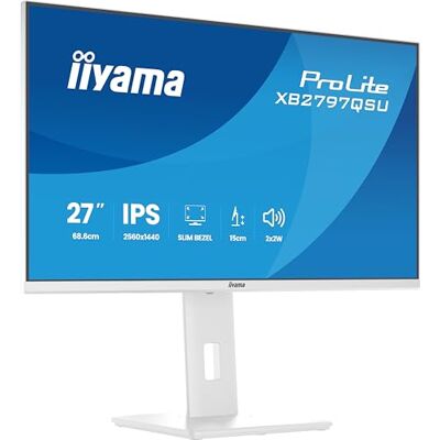 IIYAMA Prolite XB2797QSU-W1 QHD-IPS-Monitor 68,6 cm, 27", HDMI, DP, USB3.2, USB-C, Slim-Line, Adaptive Sync, Höhenverstellung, Pivot, Energieeffizienzklasse D, weiß IIYAMA Prolite XB2797QSU-W1 QHD-IPS-Monitor 68,6 cm, 27", HDMI, DP, USB3.2, USB-C, Slim-Line, Adaptive Sync, Höhenverstellung, Pivot, Energieeffizienzklasse D, weiß