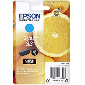 Epson Original Orangen Claria 33-Einzel-Tintenpatrone Cyan – 1 x 4,5 ml – Original Tintenpatronen für optimale Druckergebnisse Epson Original Orangen Claria 33-Einzel-Tintenpatrone Cyan – 1 x 4,5 ml – Original Tintenpatronen für optimale Druckergebnisse