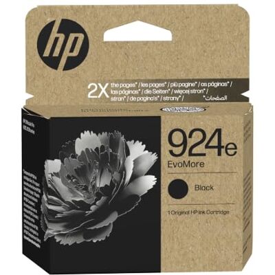 HP 924 Schwarz EvoMore Original Druckerpatrone Tinte für OfficeJet Pro 8120, 8130, ~1000 Seiten (4K0V0NE) HP 924 Schwarz EvoMore Original Druckerpatrone Tinte für OfficeJet Pro 8120, 8130, ~1000 Seiten (4K0V0NE)