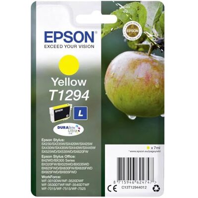 Epson T1294 Yellow Apple Genuine DURABrite Ultra Ink Cartridge Epson T1294 Yellow Apple Genuine DURABrite Ultra Ink Cartridge