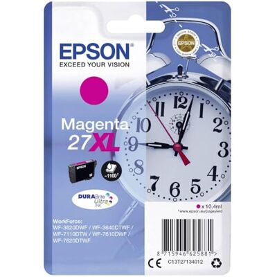 Epson Original 27XL Tinte Wecker (WF-3620DWF, WF-3640DTWF, WF-7110DTW, WF-7210DTW, WF-7610DWF, WF-7620DTWF, WF-7710DWF, WF-7715DWF, WF-7720DTWF), magenta Epson Original 27XL Tinte Wecker (WF-3620DWF, WF-3640DTWF, WF-7110DTW, WF-7210DTW, WF-7610DWF, WF-7620DTWF, WF-7710DWF, WF-7715DWF, WF-7720DTWF), magenta