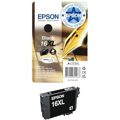 Epson 235M182 Original 16XL Tinte Füller (WF-2630WF, WF-2650DWF, WF-2660DWF, WF-2750DWF, WF-2760DWF), schwarz Epson 235M182 Original 16XL Tinte Füller (WF-2630WF, WF-2650DWF, WF-2660DWF, WF-2750DWF, WF-2760DWF), schwarz