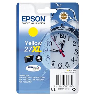 Epson Original 27XL Tinte Wecker (WF-3620DWF, WF-3640DTWF, WF-7110DTW, WF-7210DTW, WF-7610DWF, WF-7620DTWF, WF-7710DWF, WF-7715DWF, WF-7720DTWF), gelb Epson Original 27XL Tinte Wecker (WF-3620DWF, WF-3640DTWF, WF-7110DTW, WF-7210DTW, WF-7610DWF, WF-7620DTWF, WF-7710DWF, WF-7715DWF, WF-7720DTWF), gelb