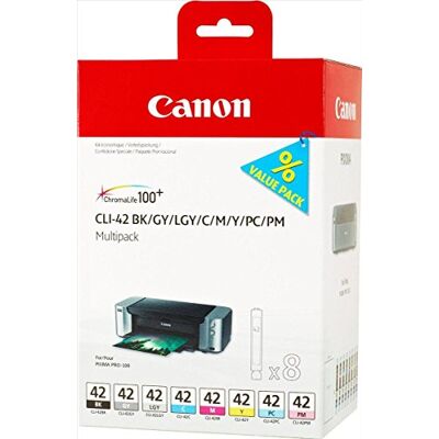 Canon CLI 42 8 original Tintenpatrone Multipack BK/GY/LGY/C/M/Y/PC/PM für Pixma Drucker PRO100 PRO100S Canon CLI 42 8 original Tintenpatrone Multipack BK/GY/LGY/C/M/Y/PC/PM für Pixma Drucker PRO100 PRO100S