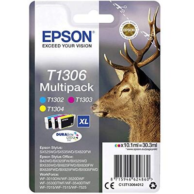 Epson 235M237 Original T1306 Tinte Hirsch (BX320FWSX620FWBX/SX525WDBX625FWDBX305FWB42WDBX925FWDBX635FWDBX535WDSX435/440WBX630FWSX235WWF701575157525301035203540) Multipack3-farbig Epson 235M237 Original T1306 Tinte Hirsch (BX320FWSX620FWBX/SX525WDBX625FWDBX305FWB42WDBX925FWDBX635FWDBX535WDSX435/440WBX630FWSX235WWF701575157525301035203540) Multipack3-farbig