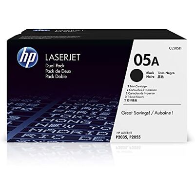 HP CE505D 05A LaserJet Toner Cartridge, 2300 Blatt, 2-Pack, schwarz HP CE505D 05A LaserJet Toner Cartridge, 2300 Blatt, 2-Pack, schwarz