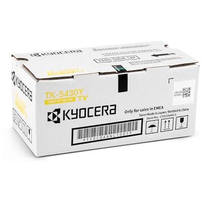 Kyocera TK-5430Y Toner Gelb. Original Tonerkartusche für bis zu 1250 Seiten. Toner Drucker kompatibel für PA2100cx, PA2100cwx, MA2100cfx und MA2100cwfx Kyocera TK-5430Y Toner Gelb. Original Tonerkartusche für bis zu 1250 Seiten. Toner Drucker kompatibel für PA2100cx, PA2100cwx, MA2100cfx und MA2100cwfx