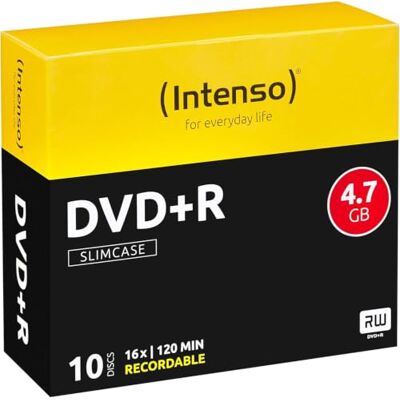 Intenso DVD+R Rohlinge 4,7GB 16x Speed, 10er Slim Case, 4111652, 10er Slimcase Intenso DVD+R Rohlinge 4,7GB 16x Speed, 10er Slim Case, 4111652, 10er Slimcase