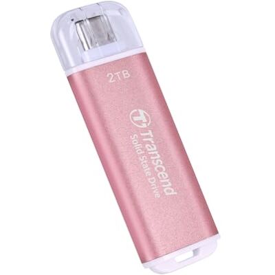 Transcend Transcened ESD300 2TB USB 10Gbps, Type C, Rosa, bis zu 1,050 MB/s, Externe SSD Dual-Anschluss (USB-C & A) für iPhone 15/16/17 & Android Transcend Transcened ESD300 2TB USB 10Gbps, Type C, Rosa, bis zu 1,050 MB/s, Externe SSD Dual-Anschluss (USB-C & A) für iPhone 15/16/17 & Android