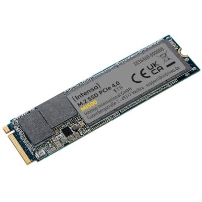 Intenso MI500 1 TB NVMe SSD, M.2 Interne SSD PCIe 4.0 Gen4x4, 5300 MB/s Solid State Drive für Gaming & PC, bis zu 4500 MB/s Schreiben, 3D NAND Flash, SLC-Cache, stoßfest, 600 TBW Intenso MI500 1 TB NVMe SSD, M.2 Interne SSD PCIe 4.0 Gen4x4, 5300 MB/s Solid State Drive für Gaming & PC, bis zu 4500 MB/s Schreiben, 3D NAND Flash, SLC-Cache, stoßfest, 600 TBW