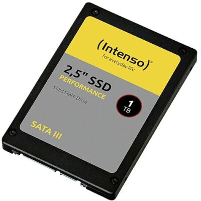 Intenso Interne 2,5" SSD SATA III Performance, 1 TB, 550 MB/Sekunden, Schwarz, Festkörper-Laufwerk Intenso Interne 2,5" SSD SATA III Performance, 1 TB, 550 MB/Sekunden, Schwarz, Festkörper-Laufwerk