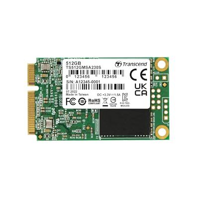 Transcend MSA230S 512GB mSATA SATA III, 3D TLC, with Dram, Bis zu 530/400 mb/s, Interne SSD für Mini-PC, NUC und Embedded-Systeme Transcend MSA230S 512GB mSATA SATA III, 3D TLC, with Dram, Bis zu 530/400 mb/s, Interne SSD für Mini-PC, NUC und Embedded-Systeme
