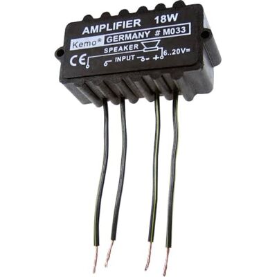 Kemo M033N Robuster Universal-Verstärker 18 W. Feuchtigkeits- und rüttelfest. Elektronische Sicherung gegen Überhitzung und Überlastung Kemo M033N Robuster Universal-Verstärker 18 W. Feuchtigkeits- und rüttelfest. Elektronische Sicherung gegen Überhitzung und Überlastung