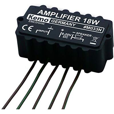 Kemo M033N Robuster Universal-Verstärker 18 W. Feuchtigkeits- und rüttelfest. Elektronische Sicherung gegen Überhitzung und Überlastung Kemo M033N Robuster Universal-Verstärker 18 W. Feuchtigkeits- und rüttelfest. Elektronische Sicherung gegen Überhitzung und Überlastung