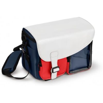 TARION Kameratasche Vintage Kamera Umhängetasche SLR-Tasche 6L Blau Weiß Kamera Rucksack Sling Bag 660g für 1 Camera 2 Objektive DSLR SLR Reise Fotografie Vlogging Kompatibel mit Sony Nikon Canon TARION Kameratasche Vintage Kamera Umhängetasche SLR-Tasche 6L Blau Weiß Kamera Rucksack Sling Bag 660g für 1 Camera 2 Objektive DSLR SLR Reise Fotografie Vlogging Kompatibel mit Sony Nikon Canon