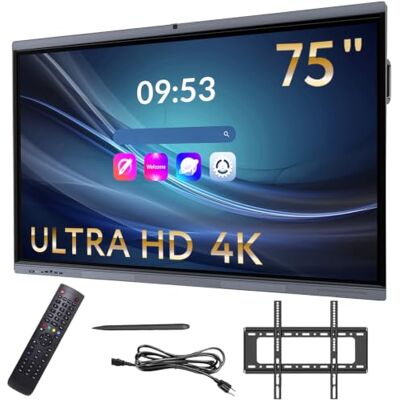Xoro MeetingPad, 75 Zoll interaktives Whiteboard, Smartboard, elektronische Tafel, 4K UHD Touchscreen, Android 13, für Klassenzimmer & Büro, WLAN & LAN, HDMI, USB-C, Kamera, Mikrofon, Lautsprecher Xoro MeetingPad, 75 Zoll interaktives Whiteboard, Smartboard, elektronische Tafel, 4K UHD Touchscreen, Android 13, für Klassenzimmer & Büro, WLAN & LAN, HDMI, USB-C, Kamera, Mikrofon, Lautsprecher