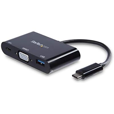 StarTech .com USB-C auf VGA Multifunktions-Adapter mit USB-A Port und Power Delivery USB Typ C zu VGA USB C Laptop Adapter StarTech .com USB-C auf VGA Multifunktions-Adapter mit USB-A Port und Power Delivery USB Typ C zu VGA USB C Laptop Adapter