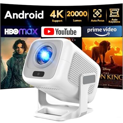 AKIYO Beamer 4K Unterstützt, O4 Full HD 1080P WiFi Bluetooth, Mini Beamer Handy Autofokus und Auto Trapezkorrektur, 120° Drehbar Projector Kompatibel mit HDMI/Smartphone/USB/Laptop AKIYO Beamer 4K Unterstützt, O4 Full HD 1080P WiFi Bluetooth, Mini Beamer Handy Autofokus und Auto Trapezkorrektur, 120° Drehbar Projector Kompatibel mit HDMI/Smartphone/USB/Laptop